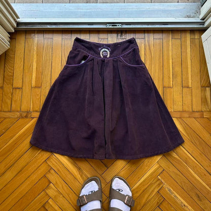 1980s Best Company Corduroy Skirt Purple Women's 26W