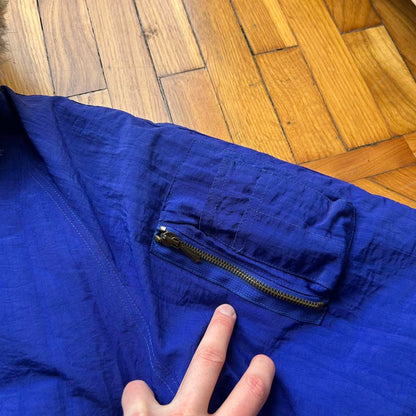 1980s Benetton Snorkel Hood Bomber Jacket Blue M