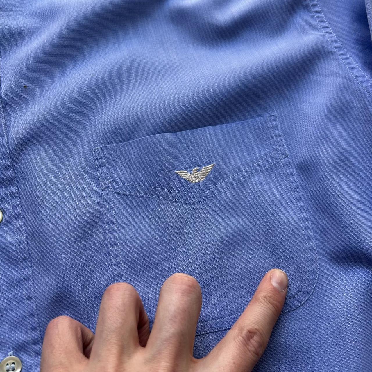 1990s Emporio Armani Shirt Blue XL