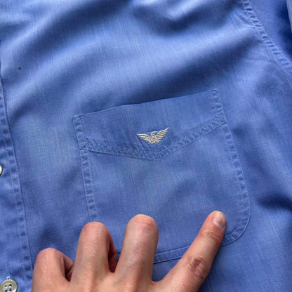 1990s Emporio Armani Shirt Blue XL