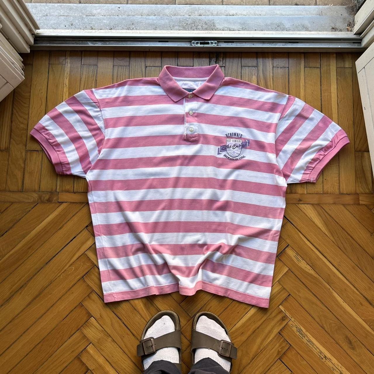 1990s Best Company Striped Polo Shirt XL