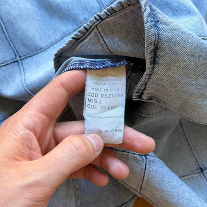 1990s Armani Jeans Denim Shirt Blue XL