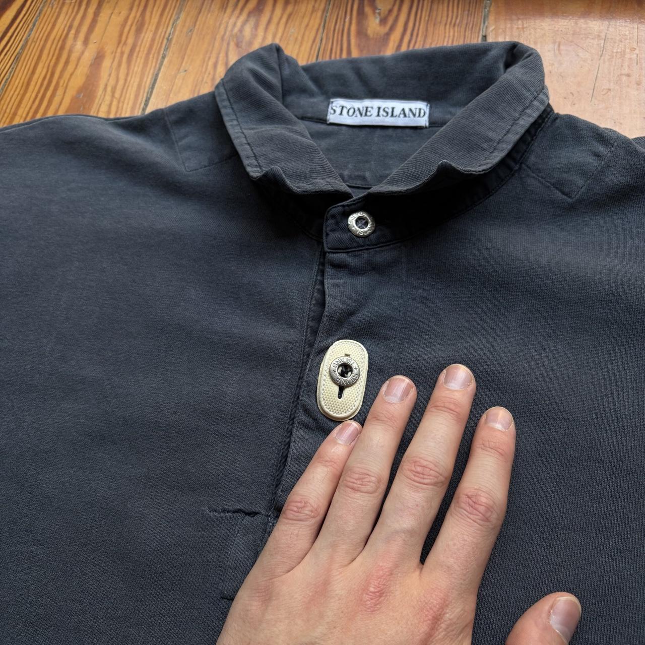1980s Stone Island Marina Polo Shirt Black M