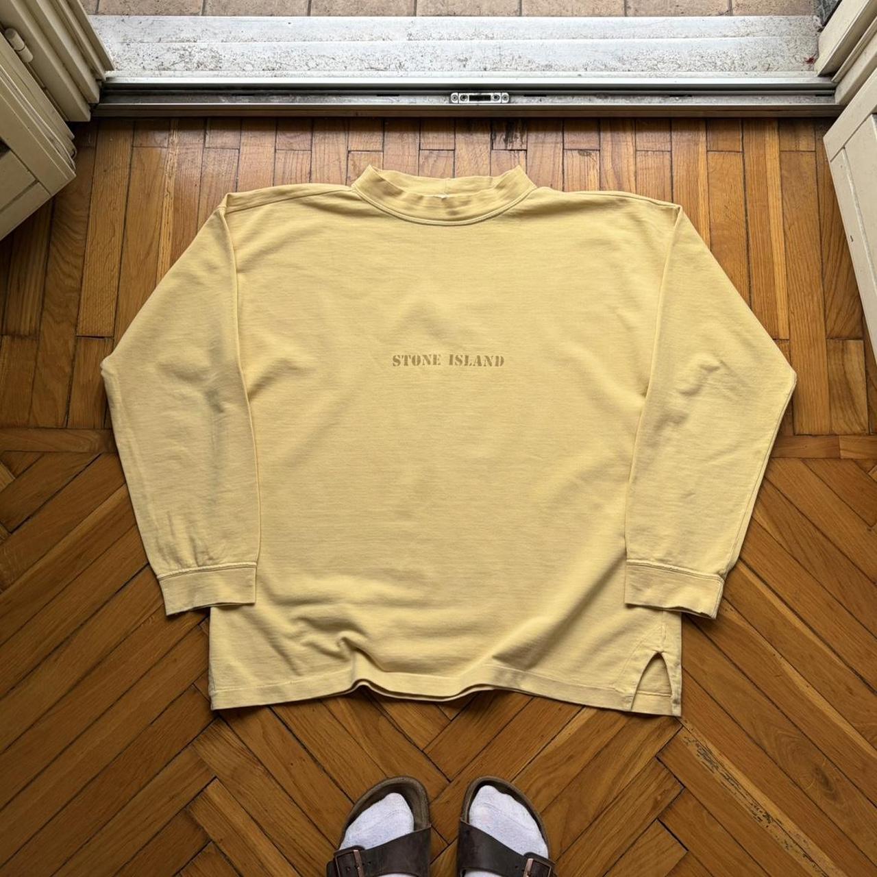 1990s Stone Island LS T Shirt Yellow L
