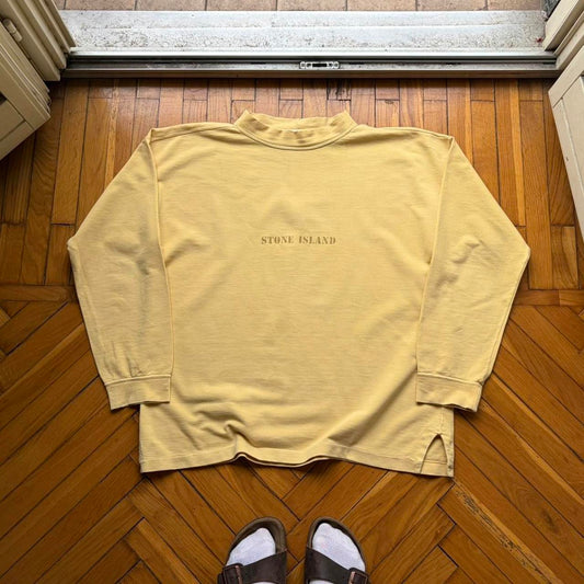 1990s Stone Island LS T Shirt Yellow L