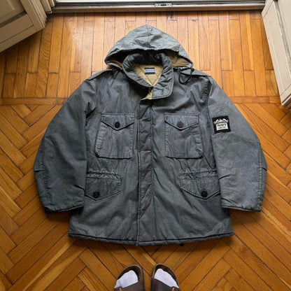 1980s Boneville Navy Arctic Coat Grey XL