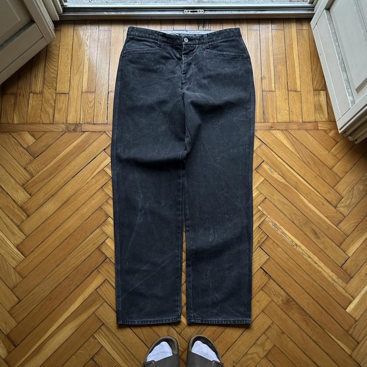 1990s Armani Jeans Trousers Black 38W 34L