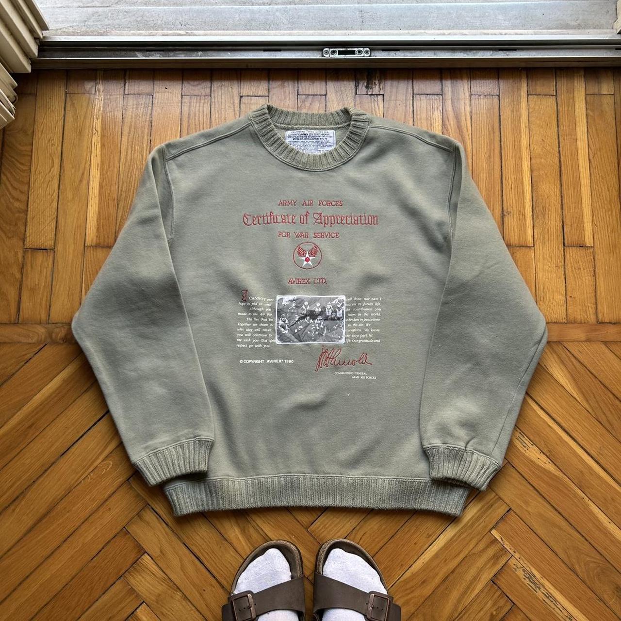 1990 Avirex Graphic Sweatshirt Green M