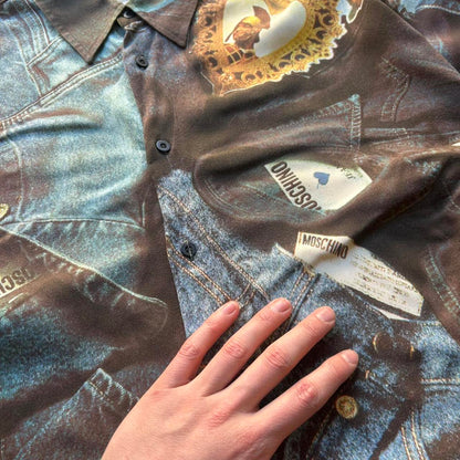 1990s Moschino Jeans Print Shirt XL