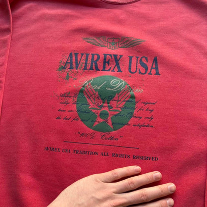 1990s Avirex USA Sweatshirt Red M