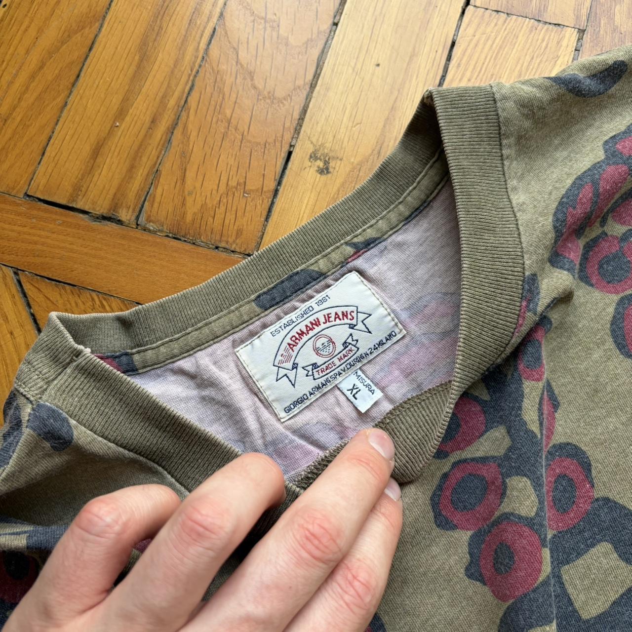 1990s Armani Jeans Pattern T Shirt XL