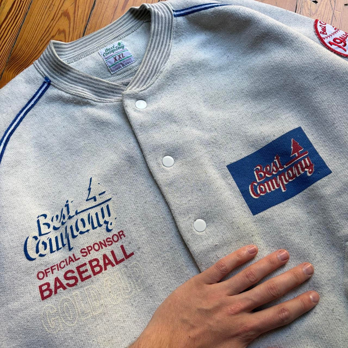 1980s Best Company Cardigan Grey XXL