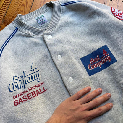 1980s Best Company Cardigan Grey XXL