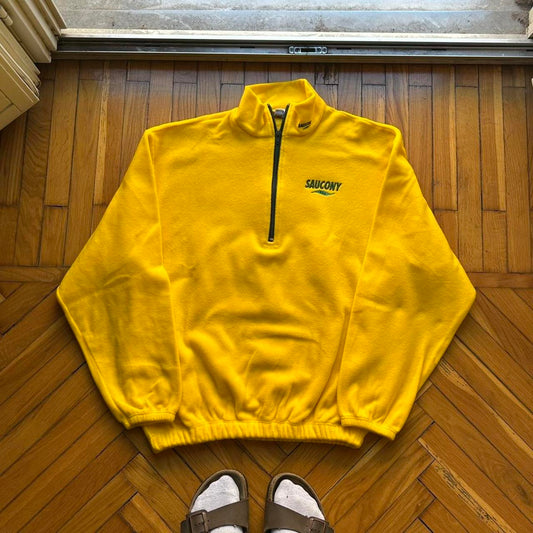 1990s Saucony Q Zip Fleece Yellow M