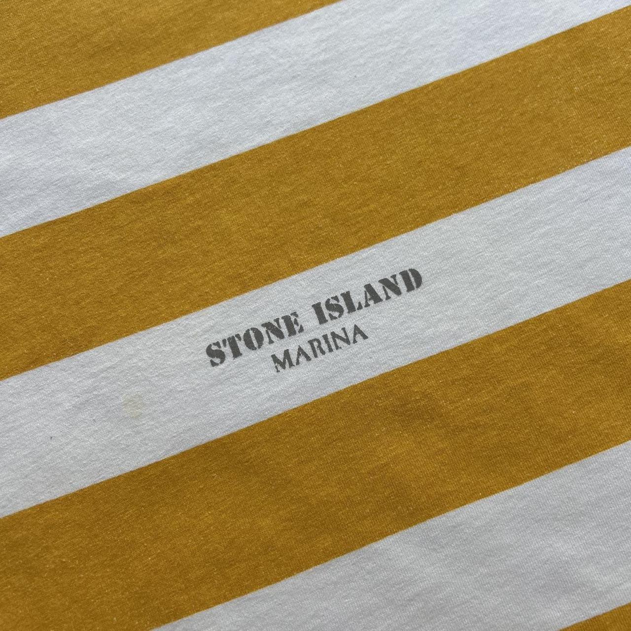 1990s Stone Island Marina Reflective Striped T Shirt L