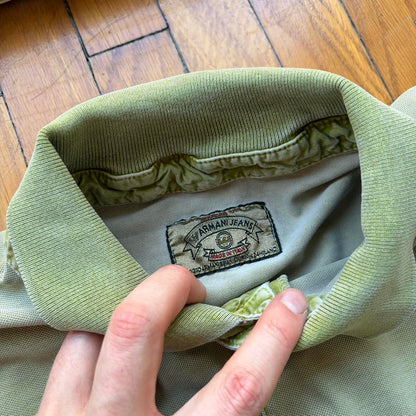 1990s Armani Jeans Polo Shirt Green XL