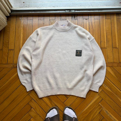 1980s Giorgio Armani Knitted Jumper Beige S