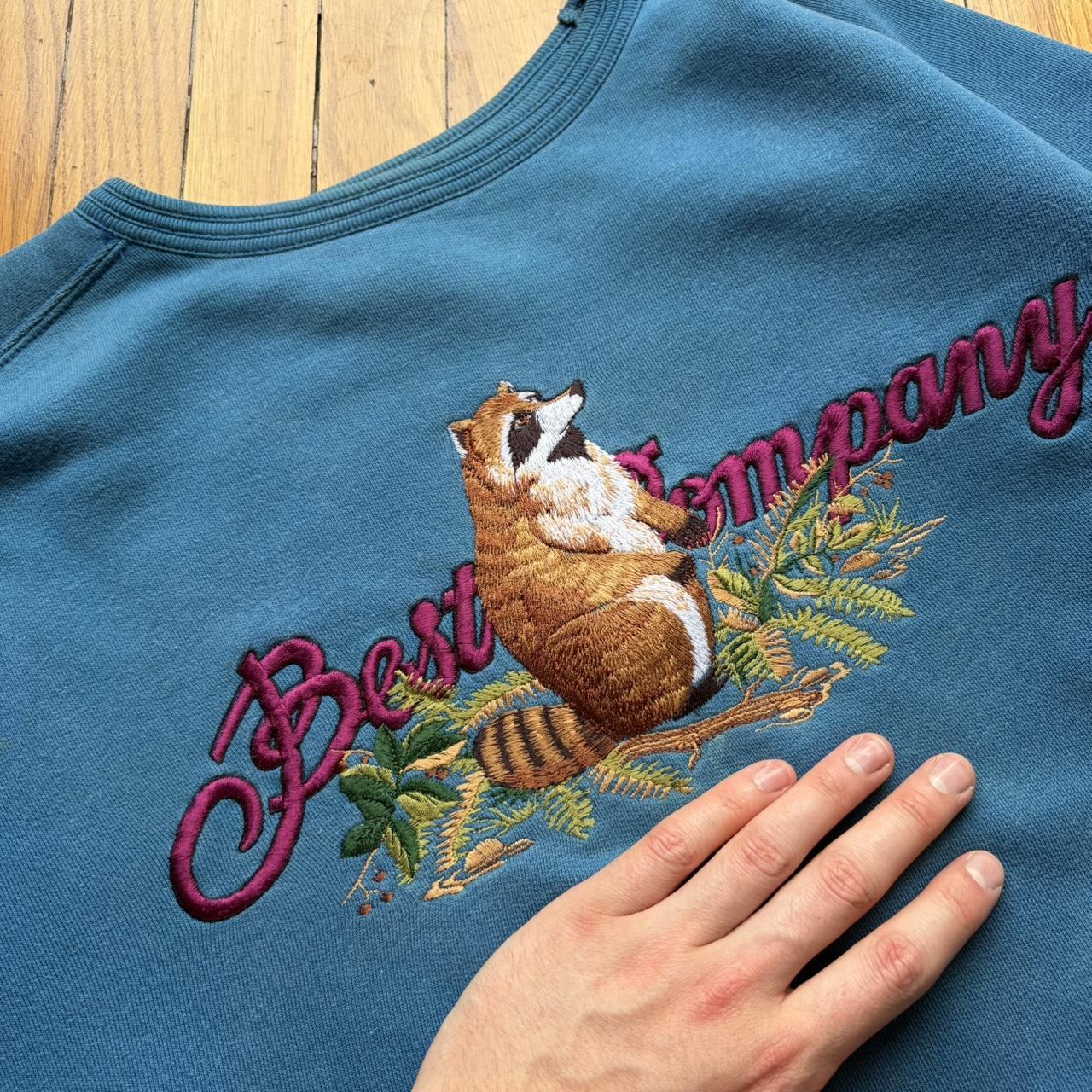 1980s Best Company Embroidered Sweatshirt Blue L