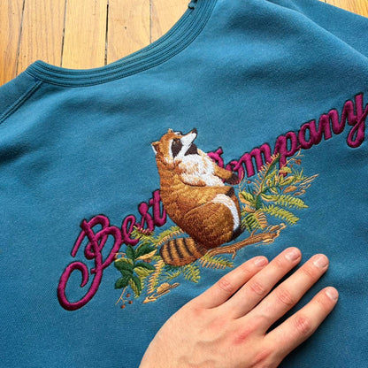 1980s Best Company Embroidered Sweatshirt Blue L