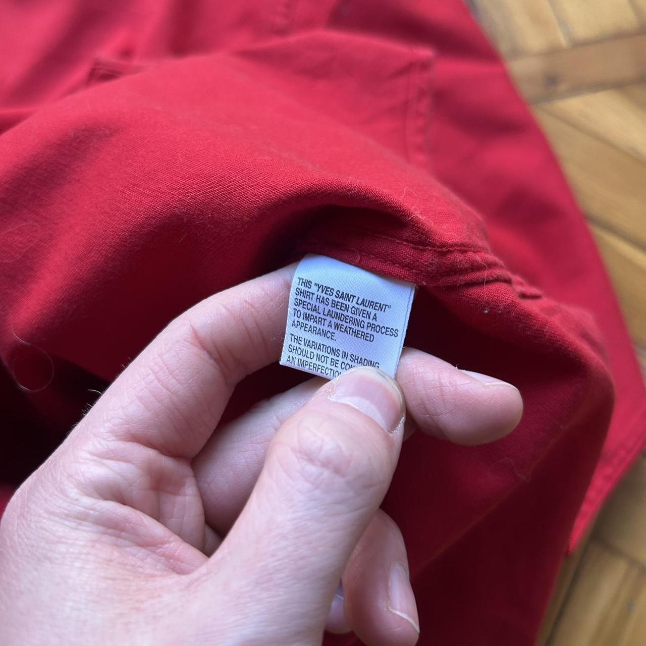 1990s Yves Saint Laurent Shirt Red XL