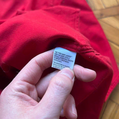 1990s Yves Saint Laurent Shirt Red XL