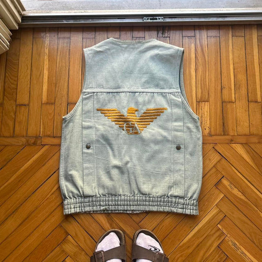 1980s Giorgio Armani Denim Gilet M