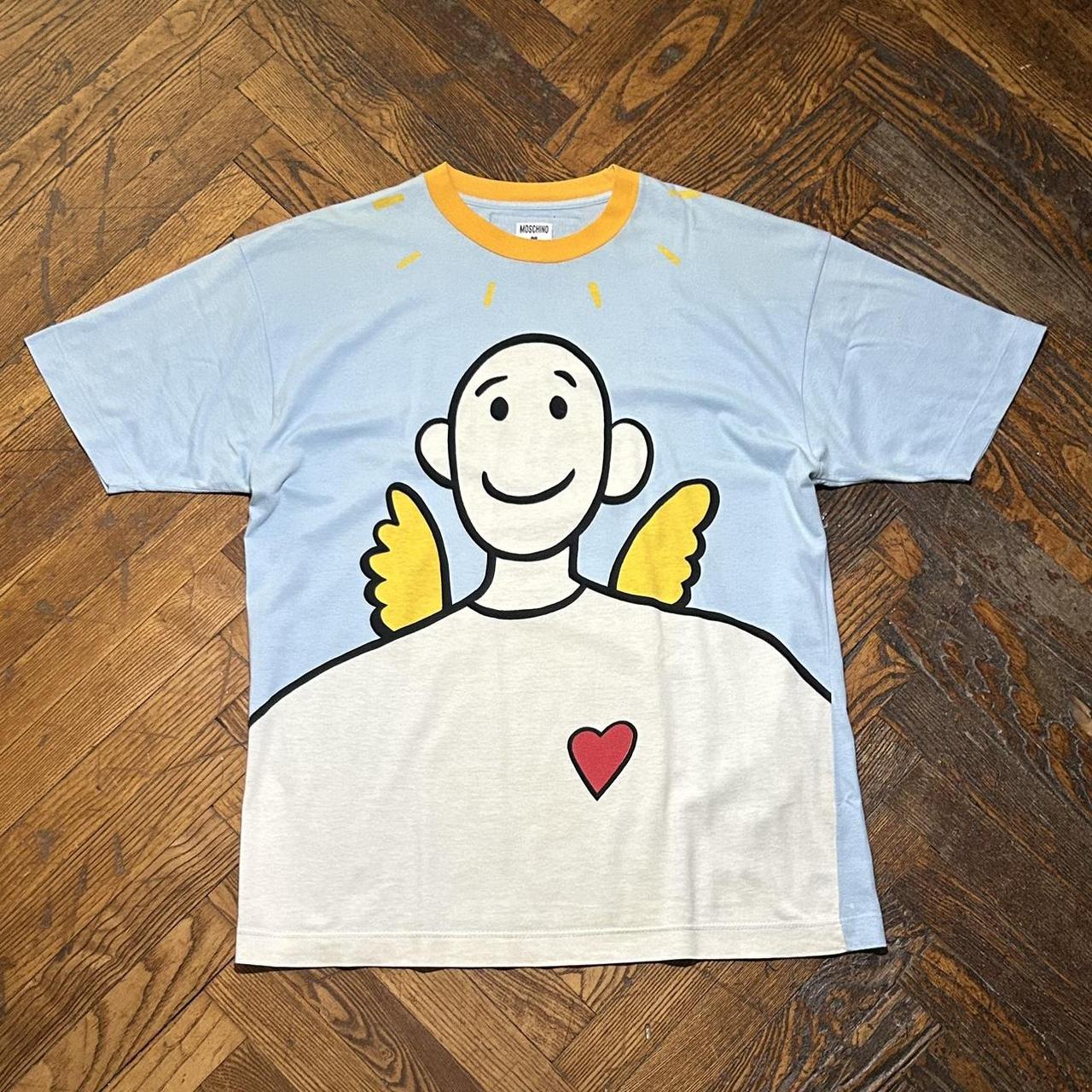 1990s Moschino Angel T Shirt Blue M