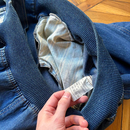 1980s Emporio Armani Denim Bomber Jacket XL