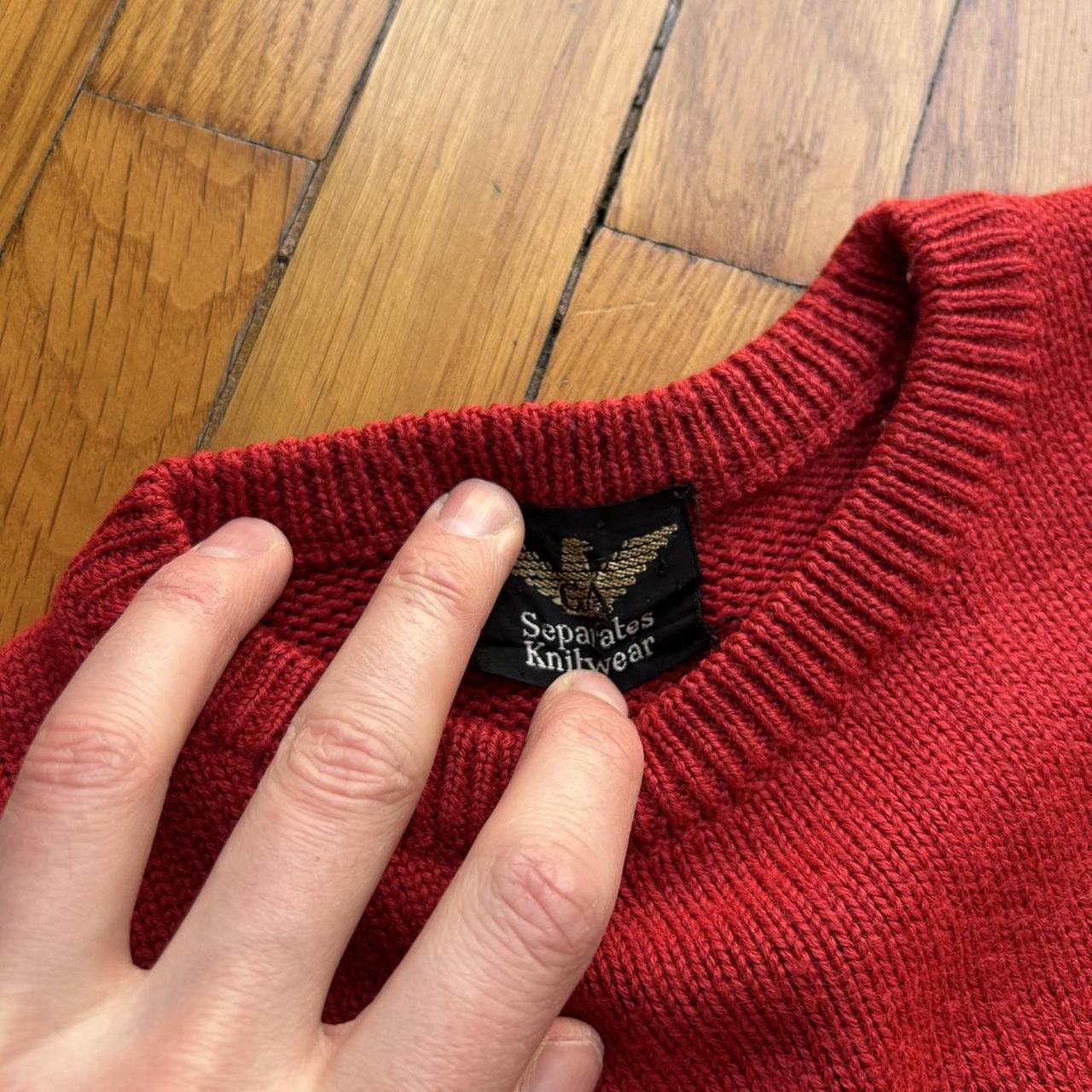 1980s Giorgio Armani Seperates Knitted Jumper Red XS