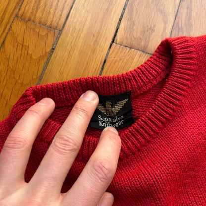 1980s Giorgio Armani Seperates Knitted Jumper Red XS