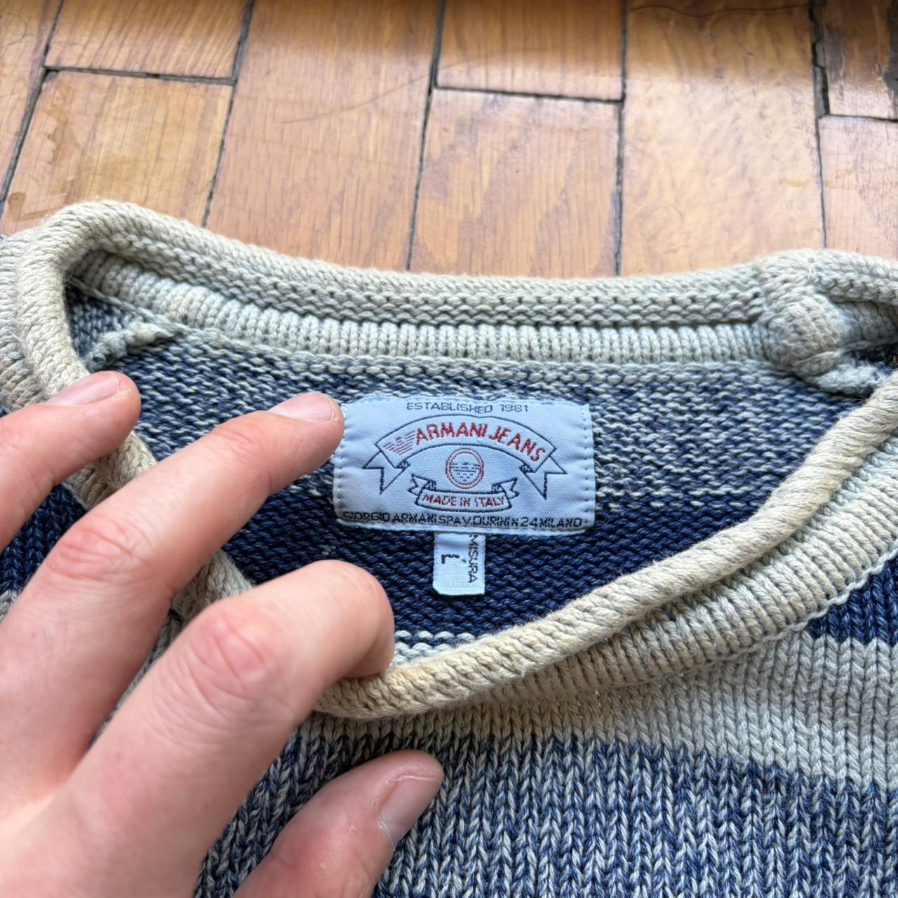 1990s Armani Jeans Striped Knitted Jumper L