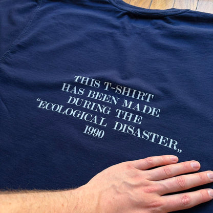 1990 Moschino Ecological Disaster T Shirt Navy L