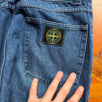1980s Stone Island Jeans Blue 32W 28L