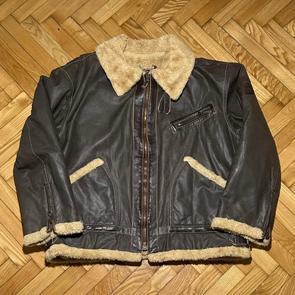 1990s Diesel Aviator Jacket Brown XXL