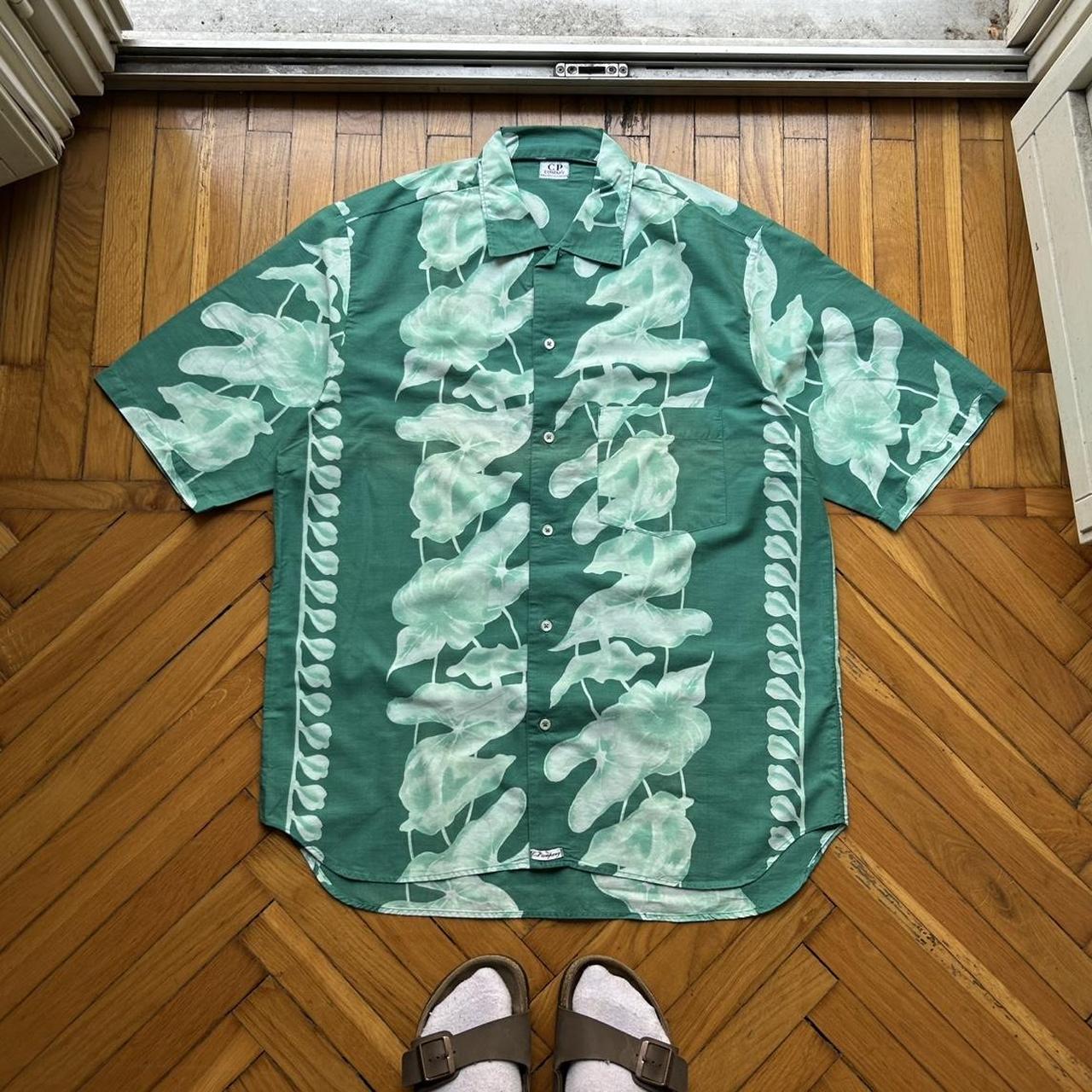 1990s CP Company Floral Shirt Green L