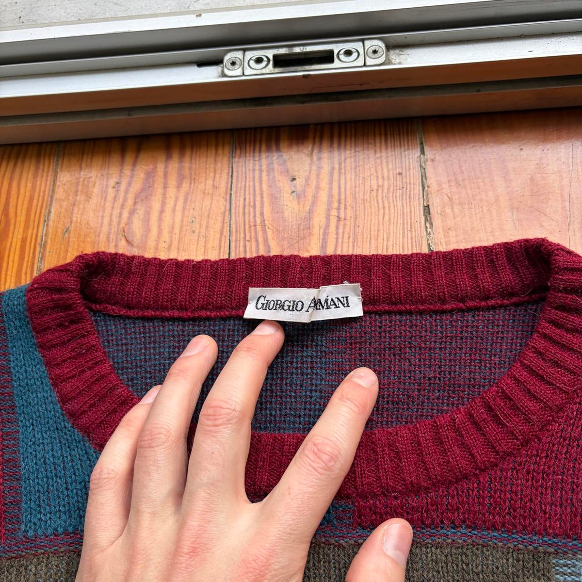 1980s Giorgio Armani Multicoloured Knitted Jumper M
