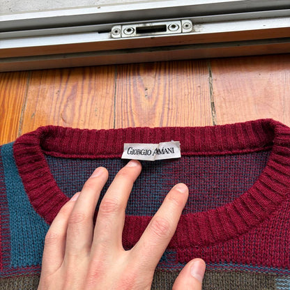 1980s Giorgio Armani Multicoloured Knitted Jumper M