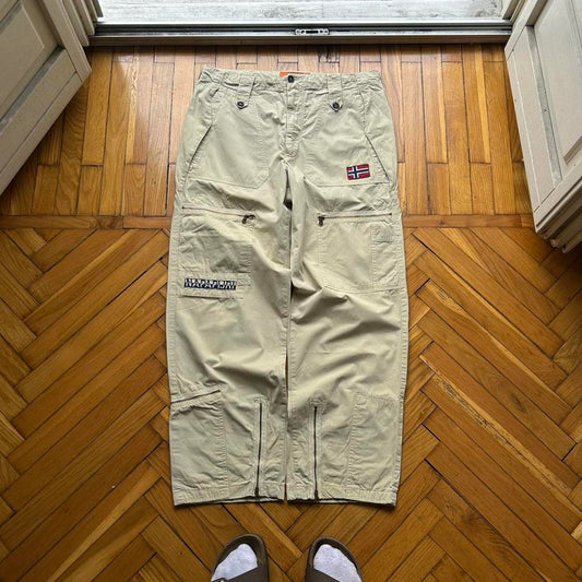 2000s Napapijri Cargo Trousers Beige 34W 30L