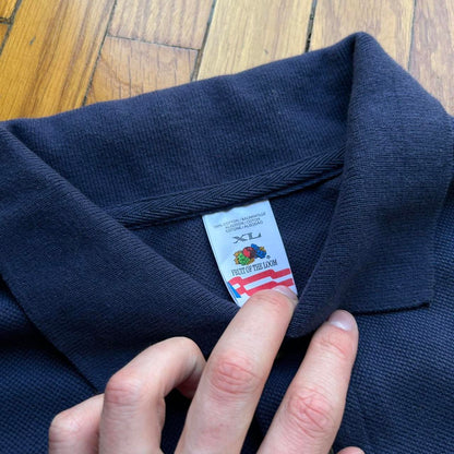 1990s Fruit Of The Loom LS Polo Shirt XL