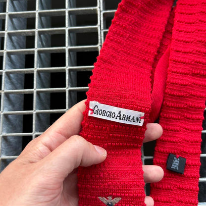1980s Giorgio Armani Tie Red