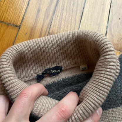 1980s Emporio Armani Roll Neck Knitted Jumper L