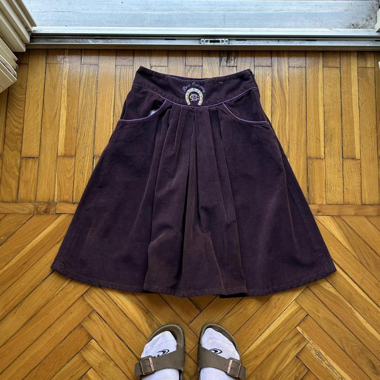 1980s Best Company Corduroy Skirt Purple Women's 26W