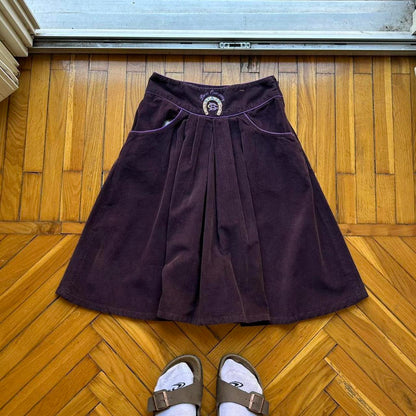 1980s Best Company Corduroy Skirt Purple Women's 26W