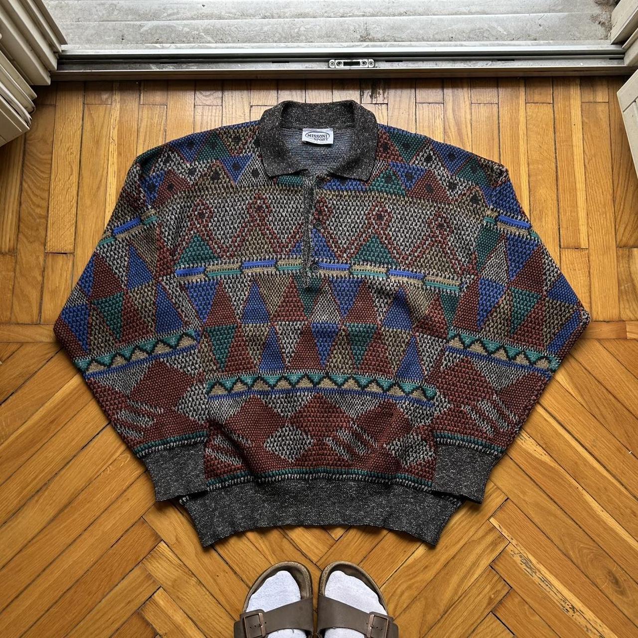1990s Missoni Sport Collared Knitted Jumper XL