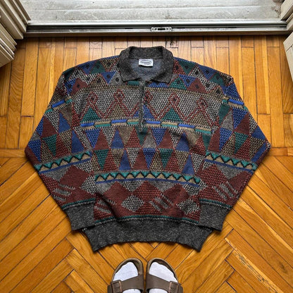 1990s Missoni Sport Collared Knitted Jumper XL
