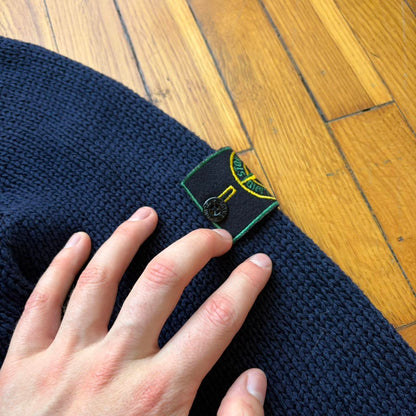 1990s Stone Island Knitted Jumper Navy XL
