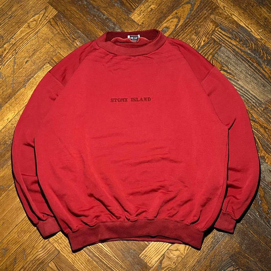 1980s Stone Island Sweatshirt Red XL