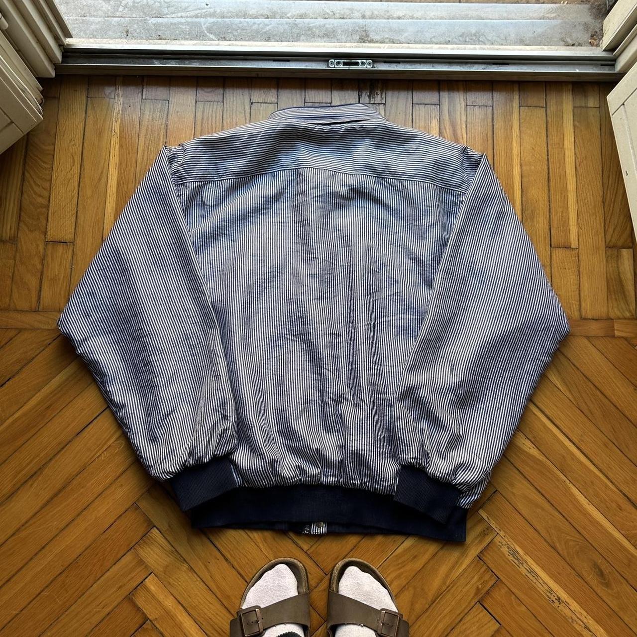 1990s Lacoste Chemise Bomber Jacket Striped XL