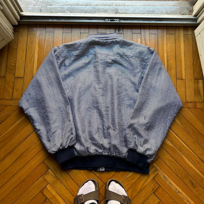 1990s Lacoste Chemise Bomber Jacket Striped XL