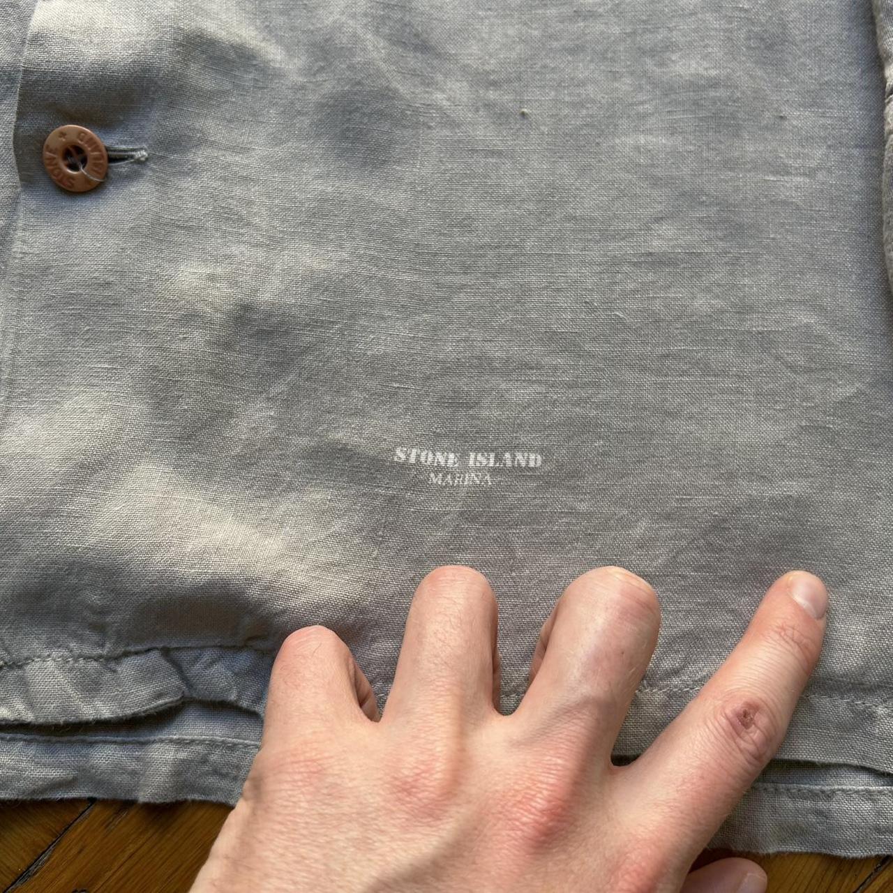 1995 Stone Island Marina Linen Shirt Grey L